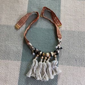 Lizzie fortunato rope and ribbon necklace